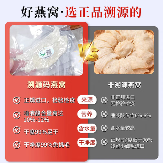 Indonesian bird's nest traceable bird's nest dried bird's nest strips bird's nest strips tonic new year's gift gift box for pregnant women 10g high purity special grade 9A large bird's nest strips