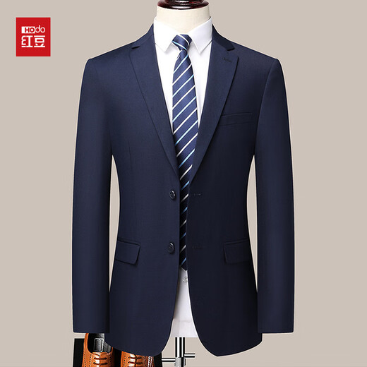 Red bean wool suit suit men's suit groom's dress bank civil servant work clothes two-button jacket 5158 single suit jacket one piece black L 170 (105-120Jin Jin equals 0.5 kg)