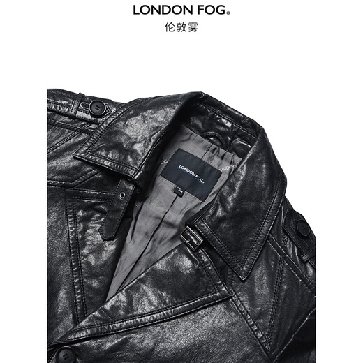 London Fog winter new British style cotton leather men's leather jacket business commuting color versatile fitted jacket official flagship black Z9 L 170/88B 50