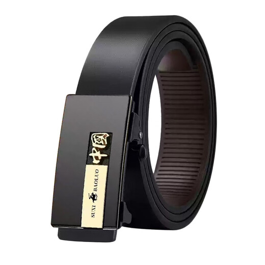 Authentic Paul belt Chinese style automatic buckle toothless belt men's high-end trendy fashion belt new style gold 120cm