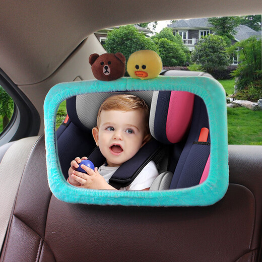 Special reverse infant reflective mirror for workhorse child safety seat, basket, rear mirror, in-car baby observation mirror, cartoon cover without mirror, message cover style
