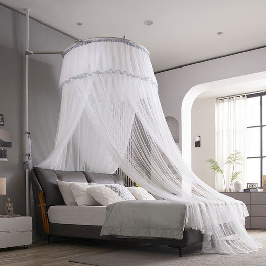 Yusenyi Tiandi Pole Mosquito Net Round Ceiling Princess 18m Bed Home Bedroom Telescopic Bracket 2 Meters The diameter of the mosquito net dome is 1.2 meters, one-size-fits-all, you can choose any size when placing an order. Width 0.9, length 2.0