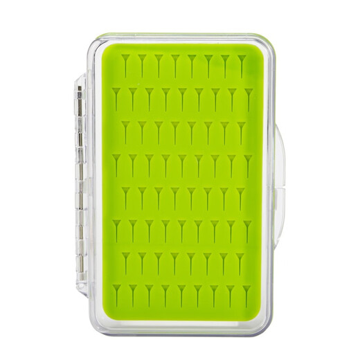 Green fly bait storage box silicone fly bait box transparent flip cover thickened fishing gear box wholesale green small size