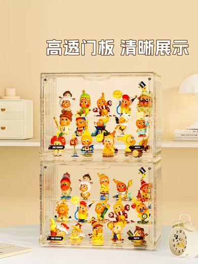 Yusenyi Star People Display Box Blind Box Storage Display Stand Bubble Mart Figure Ornament Storage Box Transparent Display Cabinet Extra Large Ice Crystal Transparent (Free Sticker Dispensing) Four-layer Space