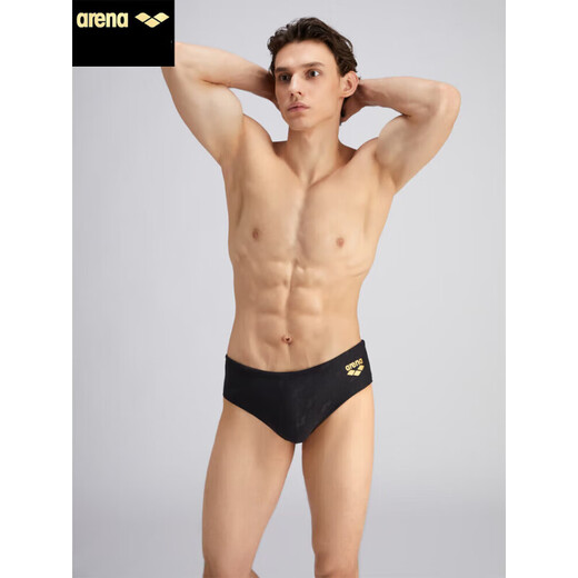 阿瑞娜（arena）男士抗氯速干泳裤弹力舒适防尴尬 黑色 L (175) 身高172-180/体重65-78