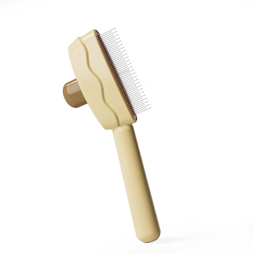 Cat comb, pet hair care, de-floating needle combing brush, dog hair and cat hair cleaner, Shiba Inu Corgi hair removal comb, lemon yellow - small pet comb - 1 pack