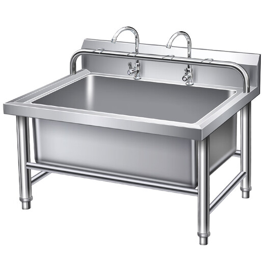 Stainless steel commercial mop pool integrated wash mop pool mop pool household balcony outdoor factory pool sink low shelf 60*60*55 pool depth 30cm 3 hanging