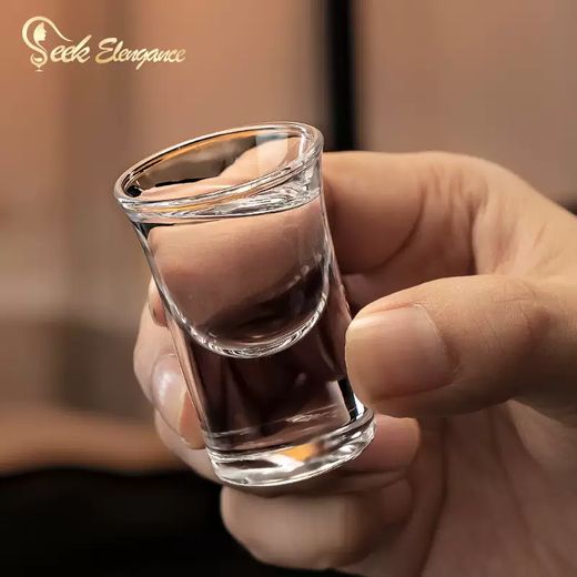 Yusenyi household high-end light luxury crystal glass white wine glass set in the ancient style two-liang wine container one cup bullet cup (crystal handleless 6 pots 6 cups) 100ml crystal handleless wine dispenser x6-10ml crystal bullet