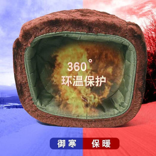 Shufeng Children's Lei Feng Hat Winter Boy Baby Warm Thickened Ear Protection Hat Girls Internet Celebrity Army Coat Green Hat Lei Feng Hat Five-Pointed Star