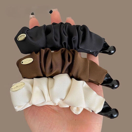 NIANFIN Korean Satin Banana Clip Vertical Clip Women's 2025 New High Ponytail Clip Fixing Artifact Back of the Head Hairpin Headgear