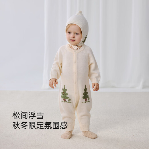 Babylove baby jumpsuit knitted red sweater autumn and winter warm sheep wool romper baby festive Christmas clothes