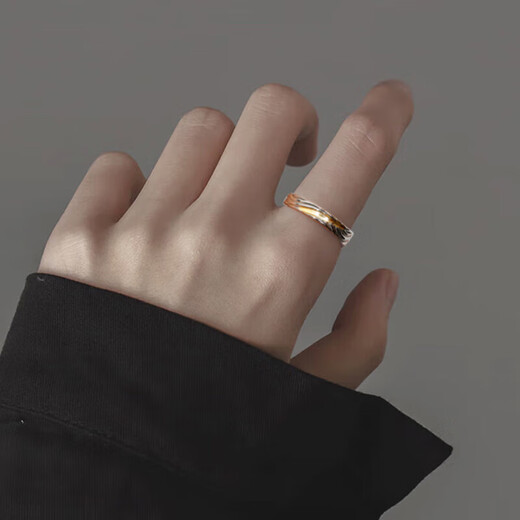 MOLCS925 silver chasing light ring for boys 2025 new men's self-discipline tail ring niche design birthday gift 925 silver chasing light ring for men R0670