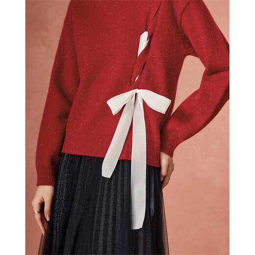 IEF/Aiyifu 2025 autumn and winter new style French sweet and gentle commuting temperament design versatile woolen top