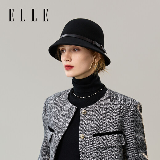ELLE 100% wool hat for women, elegant and high-end hat for women in autumn and winter, gift for mother