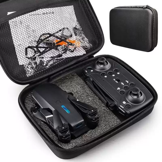 He Jiangong UAV folding aerial photography long endurance children's remote control aircraft toy 99 four-axis high-definition ultra-long brushless E88 gray 4k dual camera storage bag