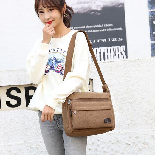 Pickup Cat Upgraded Version Men's Bag Durable Canvas Bag Messenger Bag Tool Bag Labor Protection Men's Messenger Bag Men's School Bag One Canvas Black