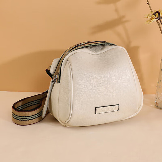 YUYULA牛皮包包女包斜挎包洋气品牌单肩贝壳包生日新年礼物送女生女友