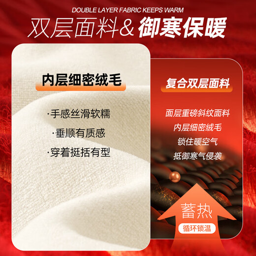 JEANSWEST Thickened Twill Straight Pants Plus Velvet Heavyweight Sweatpants Men's 2025 Autumn and Winter Loose and Versatile Sports Casual Pants Warm Pants Khaki Sunshine Wheat Black_K M