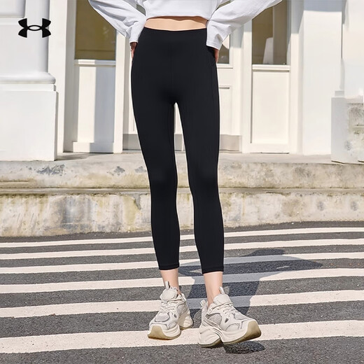 Under Armor new women's tight yoga pants running fitness training fit and comfortable shark pants tights 1382537 1382537-001 L