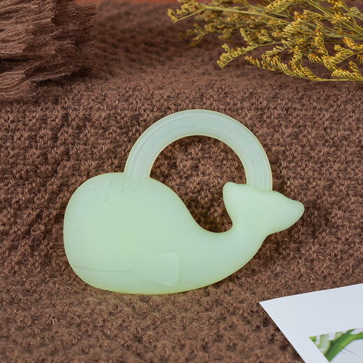 TYRY.HU Soothing Teether Whale Stars and Clouds Baby Teether Teething Period Molars Can Be Boiled Baby Teether 4 Months+ Whale-Bud Green 1 Pack