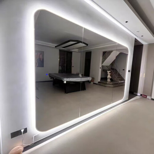 Home dance mirror Pilates yoga studio smart mirror luminous mirror floor-standing full-length mirror wall-mounted private fitness mirror national standard 5MM high-definition copper-free mirror_180*100_three-color light + mirror No