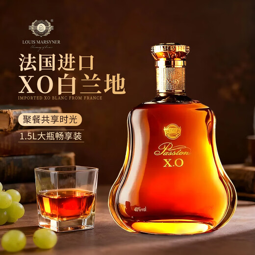 路易马西尼派斯顿法国进口洋酒XO白兰地40°烈酒（原酒进口）金葫芦·名酒 单支 1500mL 1瓶