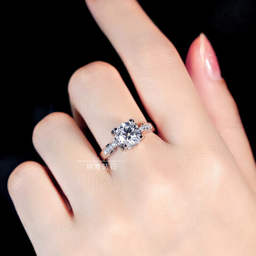 DRD grade moissanite diamond proposal diamond ring, one carat diamond ring, four-prong micro-set small diamond Valentine's Day gift, 50-point moissanite diamond ring/D grade, keep silent, contact customer service and note the number of circles