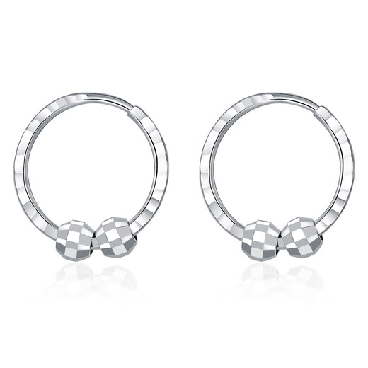 Wanfulong PT950 platinum niche light luxury earrings simple earrings plain hoops 2025 new hot style birthday gift for girlfriend Platinum PT950 niche light luxury plain hoop earrings 1.43g