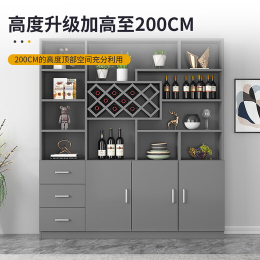 Zhong Zhang Gui wine cabinet living room wall-mounted simple modern partition cabinet entrance storage cabinet wine rack storage rack wine storage cabinet customized 180 gray + gray door including entry + installation thickened plate