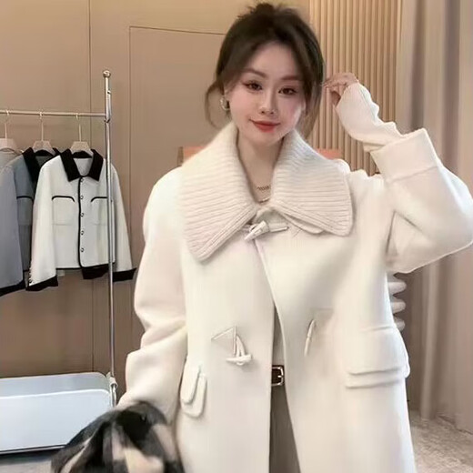 Qumuye Down Jacket Collar Anti-Dirty Artifact Accessories Covered Collar Replacement Thread Protective Cover Cotton Clothes Collar Protector Knitted Fake Collar White Comes with Buttons and Needlework