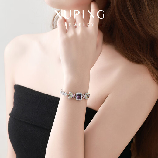 XUPING Xuping jewelry alloy simple ins cool temperament versatile micro-embedded dopamine bracelet X001101443 bracelet about 15.5+2.5cm