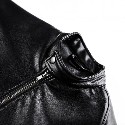 Xingman Winter Padded Leather Jacket Men's 2025 New Trendy Loose and Versatile Boys Motorcycle Leather Jacket Trendy Black M (100-130Jin Jin is equal to 0.5kg)
