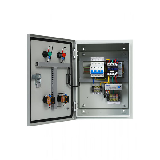 Three-phase fan control box kitchen range hood purifier linkage starts phase loss protection distribution cabinet at the same time direct start-overload phase loss protection 1.1-4KW