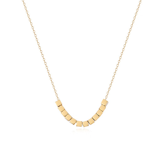 TFY small sugar cube sweater necklace for women 2025 new light luxury niche design high-end autumn and winter retro titanium steel accessories small sugar cube sweater chain