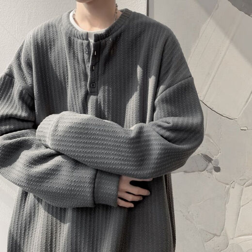 Jingyan selects cold-sense Henry collar plus velvet sweatshirt for men in autumn and winter. Handsome inner layering shirt for men in autumn. White M M95 to 115 Jin Jin is equal to 0.5 kg and can be worn