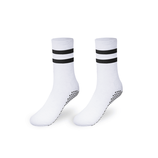 Weightlifting yoga socks non-slip women's mid-calf running sports socks Pilates training fitness socks moonlight white