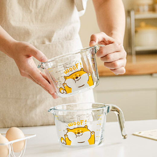 Shuke glass measuring cup food grade with scale microwave oven high temperature resistant baking hot milk egg beating kitchen household bowl