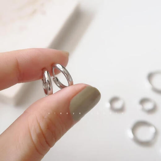 925 sterling silver pierced earrings for women, plain hoop small earrings for sleeping, no need to remove earrings, earrings, ear bone studs, 12mm pair