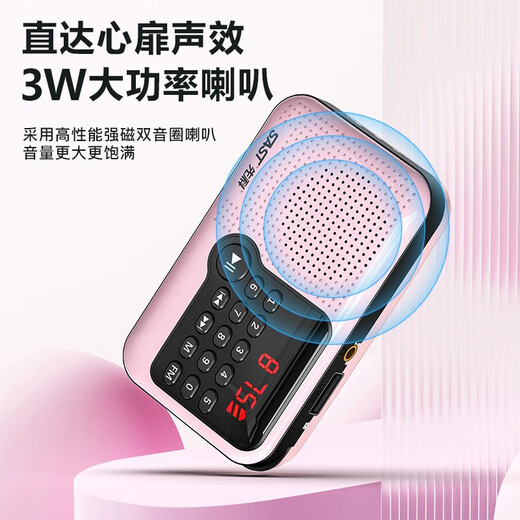 SAST N28 radio for the elderly V30 portable mini player charging V13 card broadcast V60 Walkman music listening semiconductor opera singing machine V13 retro green simple operation one-click radio