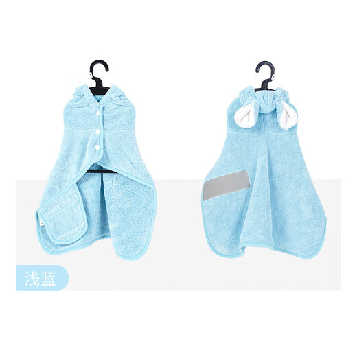 Japanese imported pet bathrobe for dogs, extra large absorbent cat towel, soft bathing and quick-drying special cat towel, hooded bathrobe, blue S, suitable for 8-20 Jin, Jin equals 0.5 kg, indoor pets