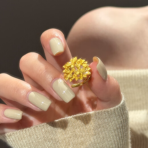 Sea Rover gold blooming flower tower ring for women new 999 solid gold engagement wedding ring birthday gift for girlfriend Gold blooming flower tower ring gold weight about 5.1g