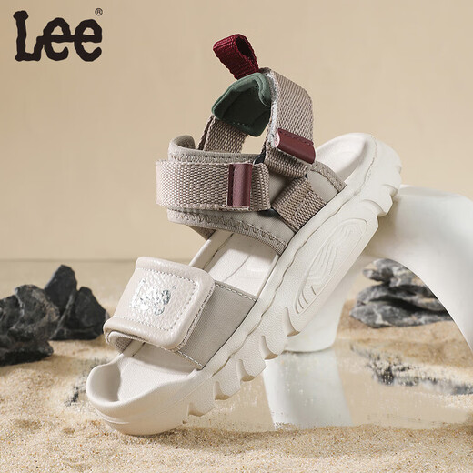 Lee children's shoes summer children's sandals girls black hollow sports beach shoes boys and girls beige 26 recommended foot length 159.5mm
