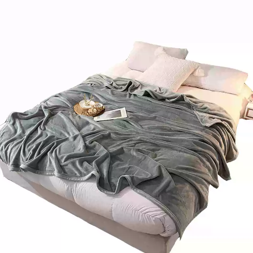 Fantasy winter milk velvet bed sheet thickened baby velvet flannel coral velvet dormitory single and double blanket warm sheet sky blue 90x100cm office knee double-sided plus velvet 3