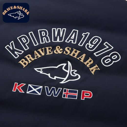 BRAVE&SHARK Stand Collar Reversible White Goose Down Down Jacket Men's 2025 Winter New Warm Down Jacket Men's Casual Royal Blue XL Recommended 140-160Jin Jin equals 0.5kg