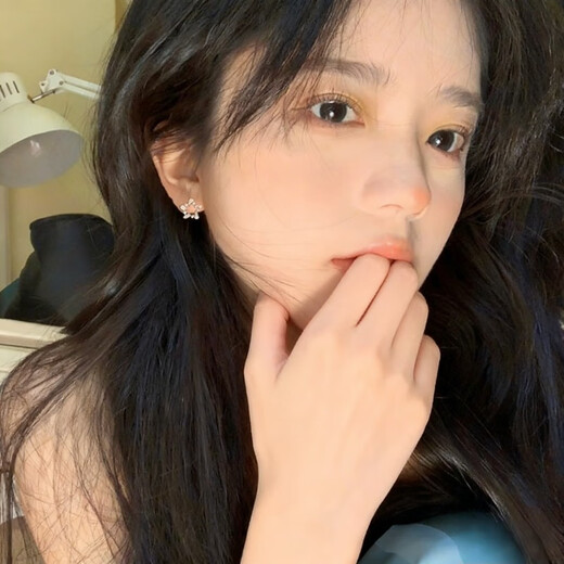 Bai Qixin star ear clip star-shaped hollow earrings without pierced earrings for women fashion simple zircon ear bone clip birthday gift star hollow ear clip-with ear plugs gift box