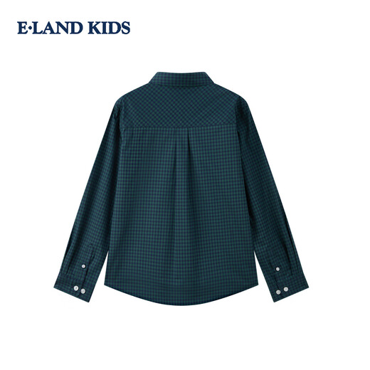 E LAND KIDS children's clothing boys' shirt plaid long-sleeved top green 130