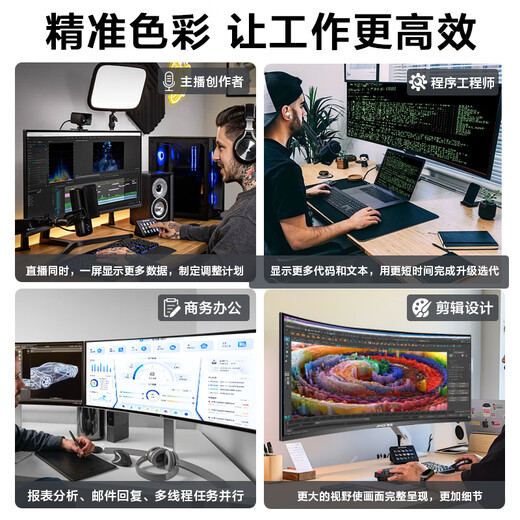 Amoi 32-Zoll-Computermonitor 4K-E-Sport-Hairtail-Bildschirm mit hoher Bürste, gebogenes Display, Gaming-Desktop-LCD 21 9-Breitbild-Design, Aktienhandel, Büro, geteilter Bildschirm, Notebook, externer Sekundärbildschirm, 32-Zoll-gebogener, dreiseitiger Micro-Edge-75-Hz-Weiß-Upgrade-Modell