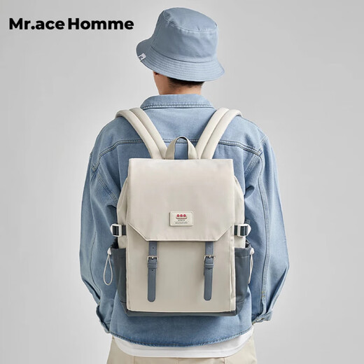 Mr.ace Homme Japanese niche backpack female high school student bag large capacity computer bag travel backpack male purple gray