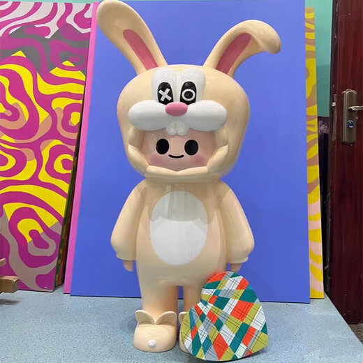 Fiberglass cartoon sculpture large stainless steel animation character panda ip foam doll mascot cartoon panda sculpture customization