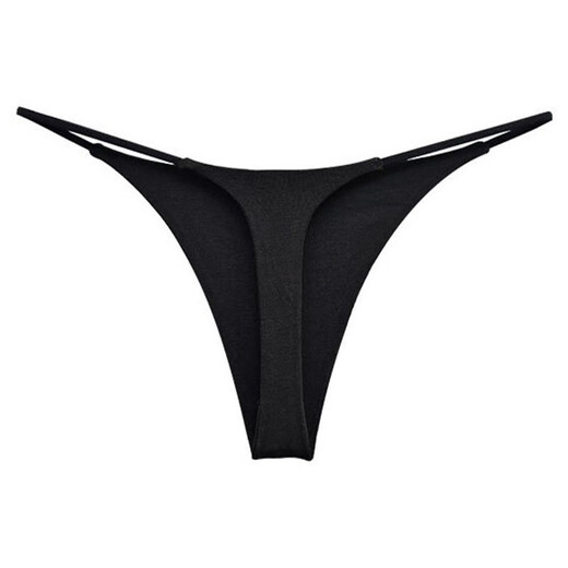 Pupan German high-quality hot seamless low-waisted thong men's large size peach butt cd cross-dressing black M